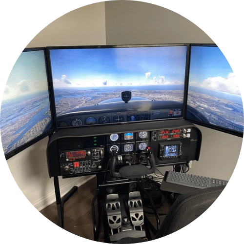 triple monitors flight simulator
