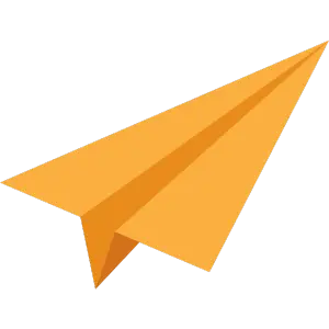 an orange paper airplane