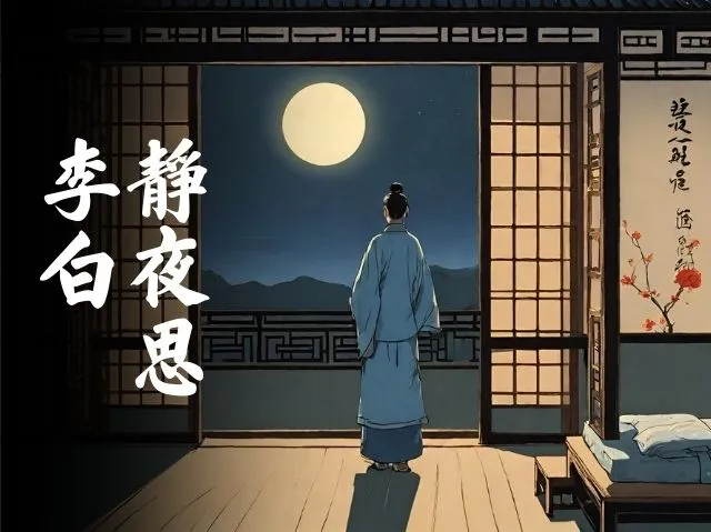 an individual standing in front of an open door with a full moon in the background
